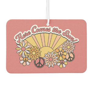 Retro Groovy   Here Comes the Sun Vintage Graphic Air Freshener