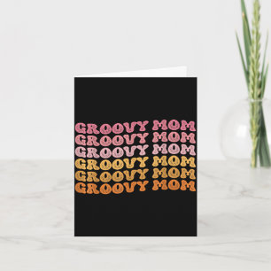 Retro groovy hippie mom matching family mother's card