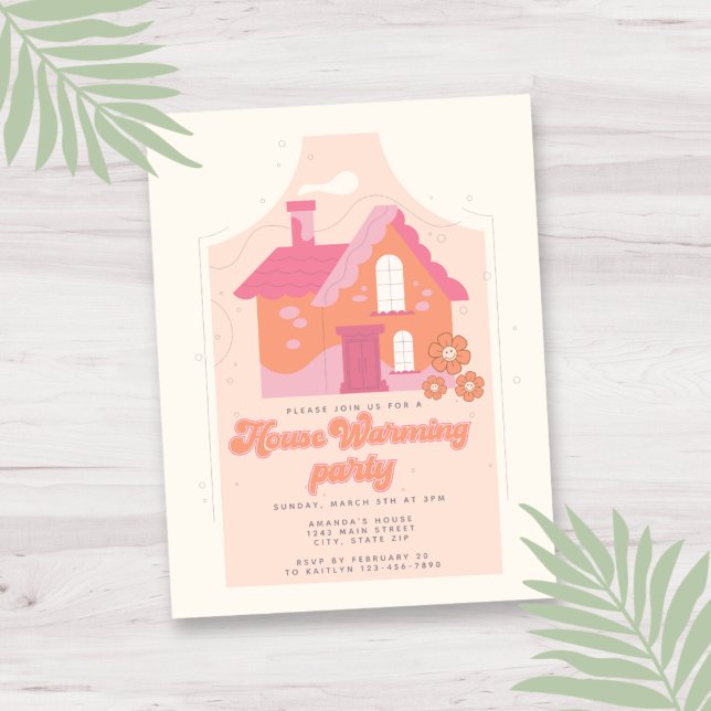 Retro Groovy House Warming Party  Invitation (Creator Uploaded)