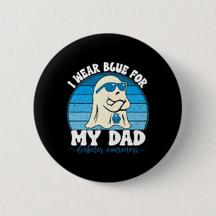 Retro Groovy I Wear Blue For My Dad Diabetes T1d A 2 Inch Round Button