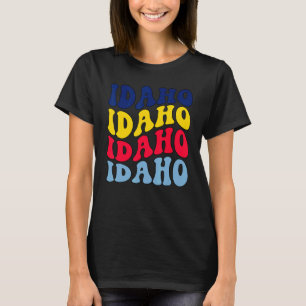 Retro Groovy Idaho State Home I Love Hawaii Flag P T-Shirt
