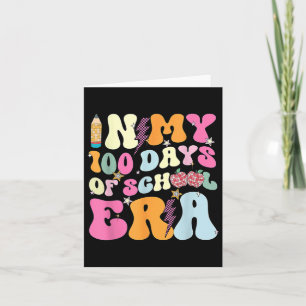 Retro Groovy In My 100 Days Of School Era 100 Days Card