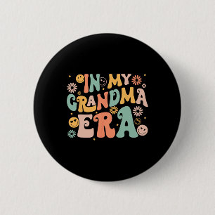 Retro Groovy In My Grandma Era Grandma Mothers Day 2 Inch Round Button