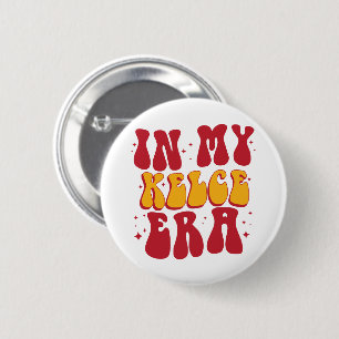 Retro Groovy In My Kelce Era  2 Inch Round Button