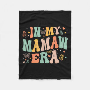 Retro Groovy In My Mamaw Era Mother's Day Women  Fleece Blanket