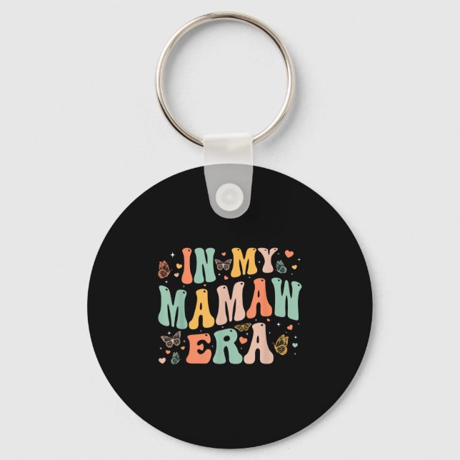 Retro Groovy In My Mamaw Era Mother's Day Women  Keychain (Front)