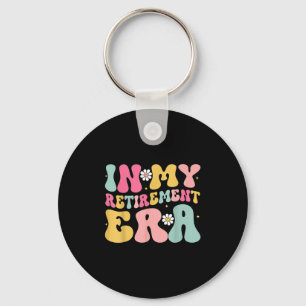 Retro Groovy In My Retirement Era Funny Retired 20 Keychain