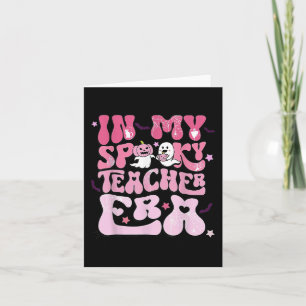 Retro Groovy In My Spooky Teacher Era Fun Hallowee Card