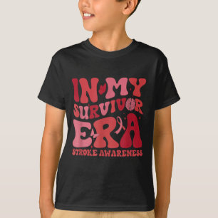 Retro Groovy In My Survivor Era Red Ribbon Stroke  T-Shirt
