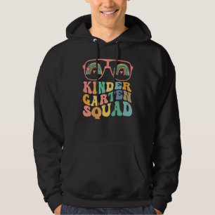 Retro Groovy Kindergarten Crew Kinder Squad Teache Hoodie