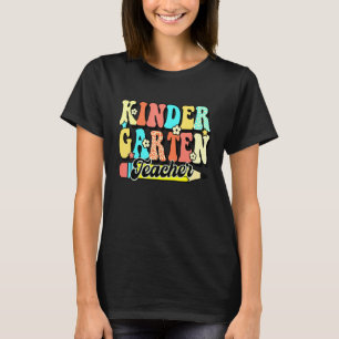 Retro Groovy Kindergarten Teacher First Day Back t T-Shirt