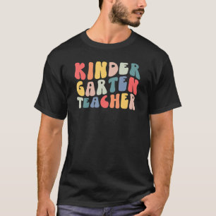 Retro Groovy Kindergarten Teacher Happy First Day  T-Shirt