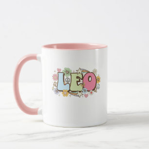 Retro Groovy LEO Zodiac Sign Astrological Mug