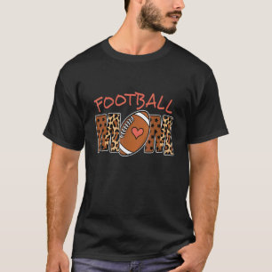Retro Groovy Leopard Family Match Football Mama Mo T-Shirt