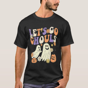 Retro Groovy Let's Go Ghouls Boo Ghost Halloween C T-Shirt