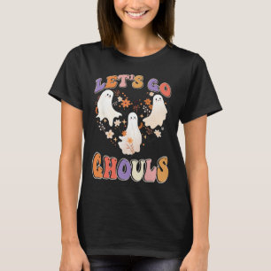 Retro Groovy Let's Go Ghouls Funny Halloween Coupl T-Shirt