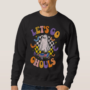Retro Groovy Let's Go Ghouls Ghost 70s Hippie Hall Sweatshirt