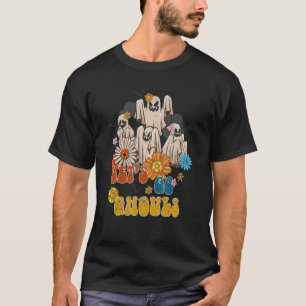Retro Groovy Let's Go Ghouls Ghost Outfit Hallowee T-Shirt