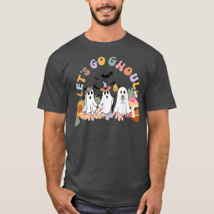 Retro Groovy Let's Go Ghouls Halloween 2022 Ghost T-Shirt