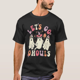 Retro Groovy Let's Go Ghouls Halloween Ghost Outfi T-Shirt