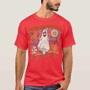 Retro Groovy Let's Go Ghouls Halloween Ghost Outfi T-Shirt