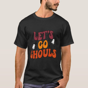 Retro Groovy Let's Go Ghouls Halloween Ghost Outfi T-Shirt