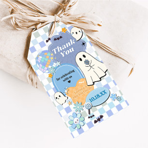 Retro Groovy Little Boo Birthday Party Favour Tags