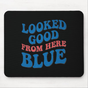 Retro Groovy Looked Good From Here Blue Funny Soft Mouse Pad