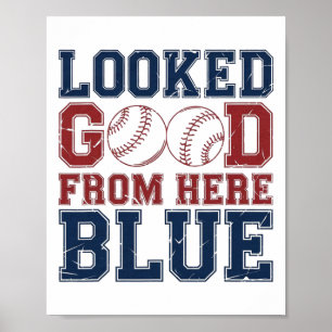 Retro Groovy Looked Good From Here Blue Funny Soft Poster