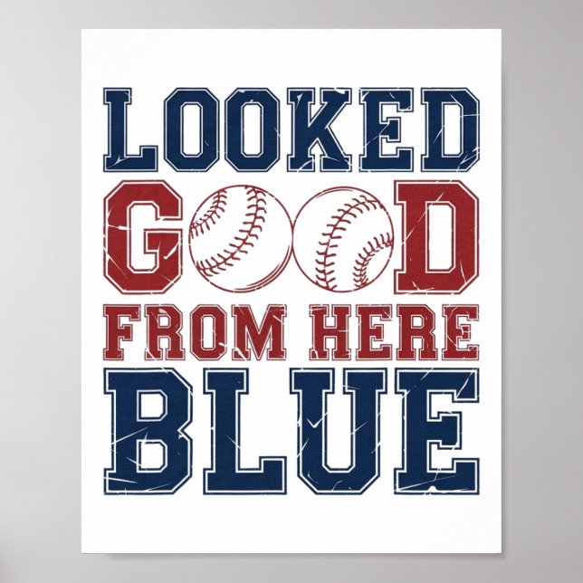 Retro Groovy Looked Good From Here Blue Funny Soft Poster (Front)