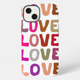 Retro groovy LOVE wavy letters repeat pattern iPhone 13 Case