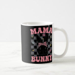 Retro Groovy Mama Bunny Matching Family Easter Mom Coffee Mug