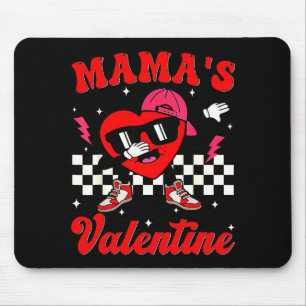 Retro groovy mama is valentine cute heart boys mouse pad