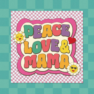 Retro Groovy Mama Quote Typography Mother's Day Poster