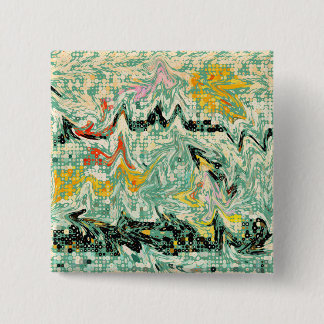 Retro Groovy Marbled Swirl Abstract Pattern 2 Inch Square Button
