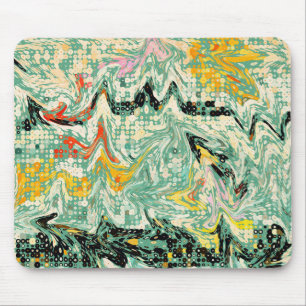 Retro Groovy Marbled Swirl Abstract Pattern Mouse Pad