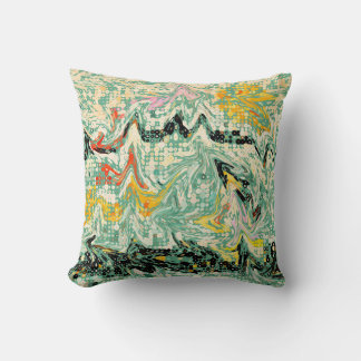 Retro Groovy Marbled Swirl Abstract Pattern Throw Pillow