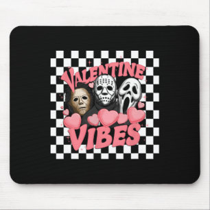 Retro Groovy Mask Valentine Vibes Horror Character Mouse Pad