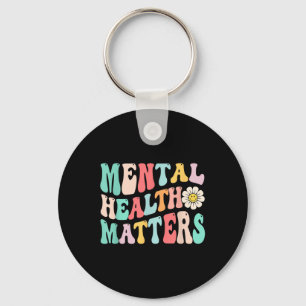 Retro Groovy Mental Health Awareness - Mental Heal Keychain