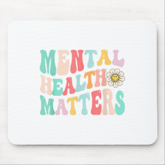 Retro Groovy Mental Health Awareness - Mental Heal Mouse Pad