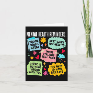 Retro Groovy Mental Health Reminders Mental Health Card