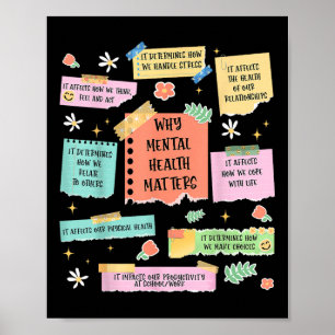Retro Groovy Mental Health Reminders Mental Health Poster