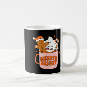 Retro Groovy Merry And Bright Gingerbread Christma Coffee Mug