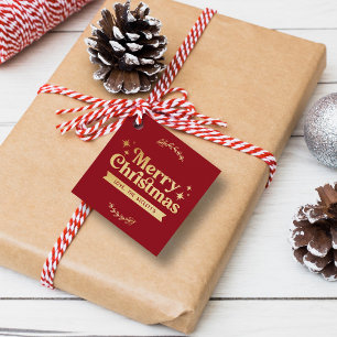 Retro Groovy Merry Christmas Holiday Favour Tags