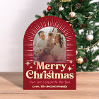 Retro Groovy Merry Christmas Photo Holiday Card