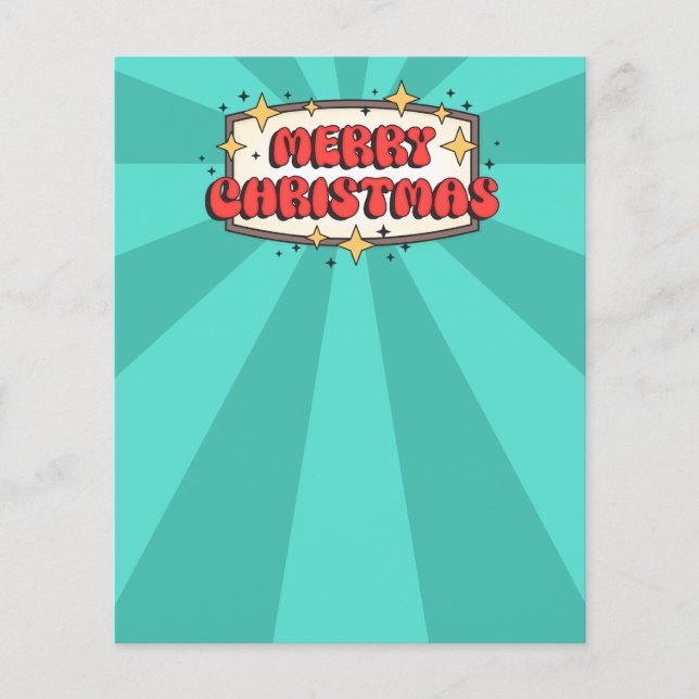 Retro groovy merry christmas text  (Front)