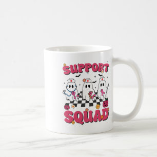 Retro Groovy Nurse Support Squad Breast Cancer Awa Coffee Mug