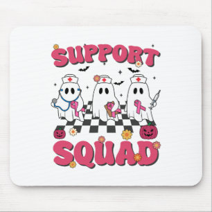 Retro Groovy Nurse Support Squad Breast Cancer Awa Mouse Pad
