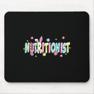 Retro Groovy Nutritionist Bunny Ear Funny Easter G Mouse Pad