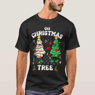 Retro Groovy Oh Christmas Tree Cake Pajamas Xmas K T-Shirt